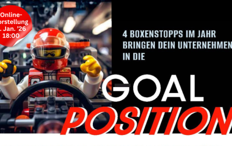 Titelbild Vorstellung GoalPosition mit Legom&auml;nnchen als Rennfahrer in Rennauto