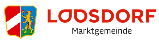 Logo mit Gemeindewappen und Schriftzug: Marktgemeinde Loosdorf